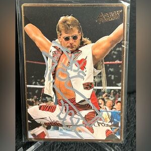 SHAWN MICHAELS SIGNED 1994 WWF ACTION PACKED #7 AUTO RARE